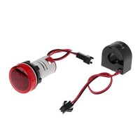 Red AC50-500V 0-100A 22mm AD16-22FVA (AD16-22VAM) Round LED Hertz Meter Indicator Light With Transformer - 3