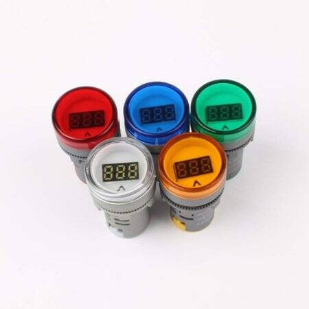 Red AC60-500V 22mm AD16-22DSV LED Voltmeter Indicator Light With Small Digital Tube - 3