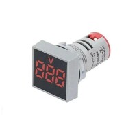 Red AC60-500V 22mm AD16-22FSV Square Frosted Surface LED Voltmeter Indicator Light - 1