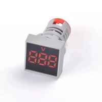 Red AC60-500V 22mm AD16-22FSV Square Frosted Surface LED Voltmeter Indicator Light - 2