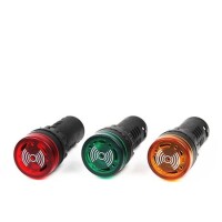 Red AC/DC110V 30mm AD16-30SM LED Signal Indicator Built-in Buzzer - 1