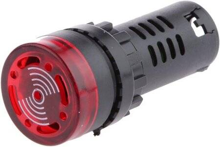 Red AC/DC36V 30mm AD16-30SM LED Signal Indicator Built-in Buzzer - 1