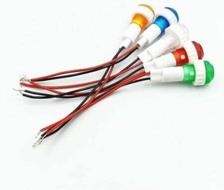 Red DC24V 10mm XD10-6 Small LED Signal Indicator Light With 20cm Cable - 4