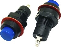 Red DS-213 10mm 2 PIN Momentary Self-Reset Round Button Switch - 1