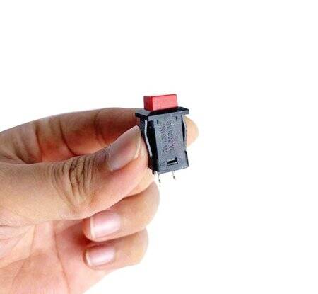 Red DS-429A 10mm 2 PIN Self-Locking Square Push Button Switch With Lock - 3