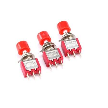 Red DS-612 6mm 3 Pin Mini Momentary Self-Reset Automatic Return Push Button Switch - 1