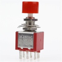 Red DS-622 6mm 6PIN Automatic Self-Reset Push Button Switches - 1