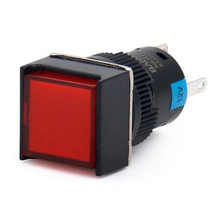 Red LA128A 24V 5PIN 16mm Thread Self-Locking Push Button Switch - 3