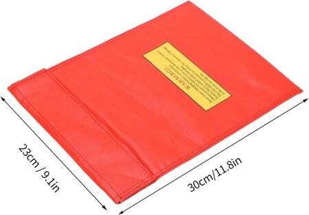 Red Lithium Battery Explosion-Proof Bag/Protection Bag Size: 180x230mm - 3