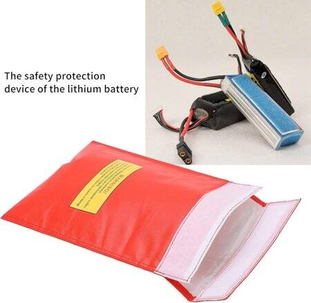 Red Lithium Battery Explosion-Proof Bag/Protection Bag Size: 180x230mm - 4