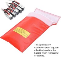 Red Lithium Battery Explosion-Proof Bag/Protection Bag Size: 180x230mm - 5