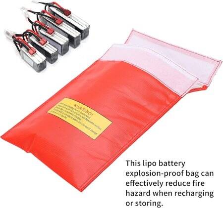 Red Lithium Battery Explosion-Proof Bag/Protection Bag Size: 230x300mm - 4