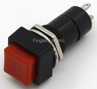 Red PBS-12A 12mm 2 PIN Off-On Self-Locking Self-Reset Square Push Button Switch - 1