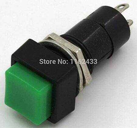 Red PBS-12A 12mm 2 PIN Off-On Self-Locking Self-Reset Square Push Button Switch - 3