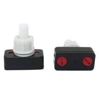 Red PBS-17A 10mm On-Off Plastic Push Button Switch Square Mini Self Locking - 3