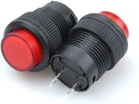 Red R16-503BD 16mm 4 Pin Momentary Self-Reset Mini Push Button Switch With Light - 1