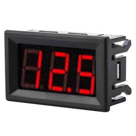 Red Three-Wire 0-56inch DC 0-100V Digital Voltmeter - 1