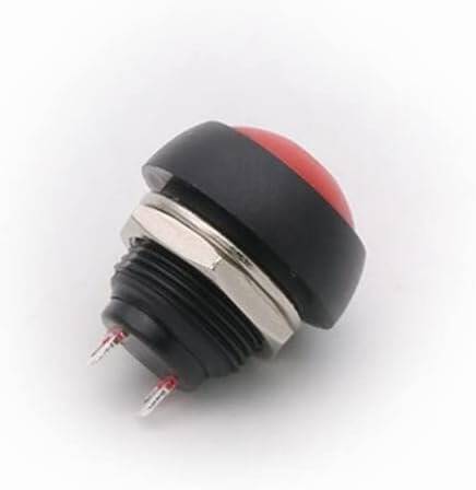 Red Waterproof PBS-33B 12mm 2 PIN Self-Reset Mini Round Push Button - 2