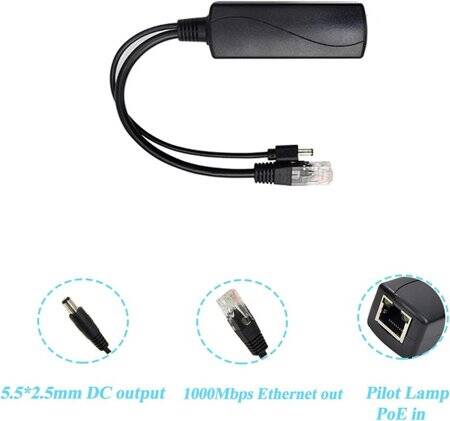 SDAPO Mirco USB Gigabit PoE Splitter 48V To 12V 2A - 2