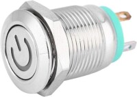 Short 12mm 220V Waterproof Momentary Self-Resert Metal Push Button Switch With Green Led Light - 4