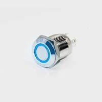 Short 12mm 3-6V Waterproof Momentary Self-Resert Metal Push Button Switch With Blue Led Light - 1