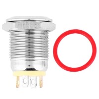 Short 12mm 3-6V Waterproof Momentary Self-Resert Metal Push Button Switch With Yellow Led Light - 1