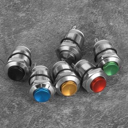 Short 12mm 6-24V Waterproof Momentary Self-Resert Metal Push Button Switch With White Led Light - 4