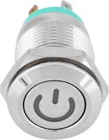 Short Flat Head 12mm 220V Waterproof Momentary Self-Resert Metal Push Button Switch With Green Led Light - 5