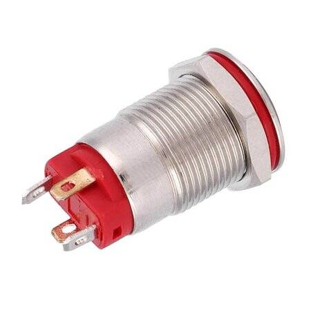 Short Flat Head 12mm 220V Waterproof Momentary Self-Resert Metal Push Button Switch With White Led Light - 4