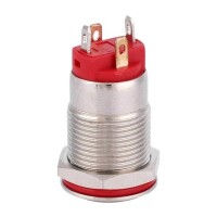 Short Flat Head 12mm 220V Waterproof Momentary Self-Resert Metal Push Button Switch With White Led Light - 5