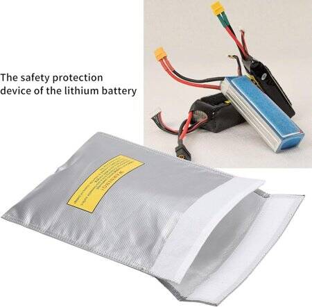 Silver Lithium Battery Explosion-Proof Bag/Protection Bag Size: 180x230mm - 4