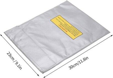 Silver Lithium Battery Explosion-Proof Bag/Protection Bag Size: 230x300mm - 3