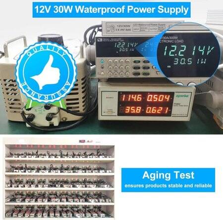 Silver Waterproof Power Supply 30W 12V 2.5A - 3