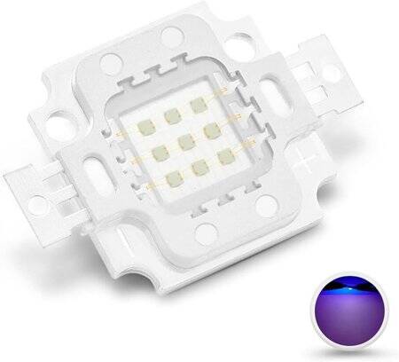 SMD 10W High Power LED Bulb 365-370nm Purple - 1