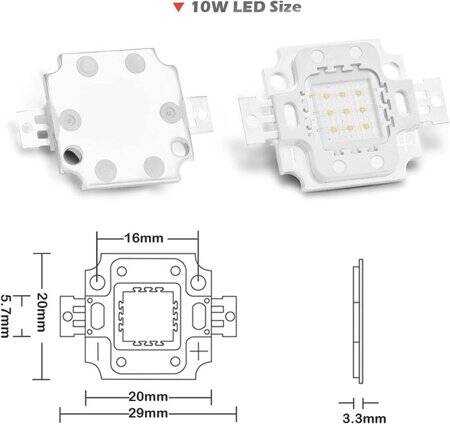 SMD 10W High Power LED Bulb Blue - 2