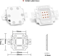 SMD 10W High Power LED Bulb Red - 5