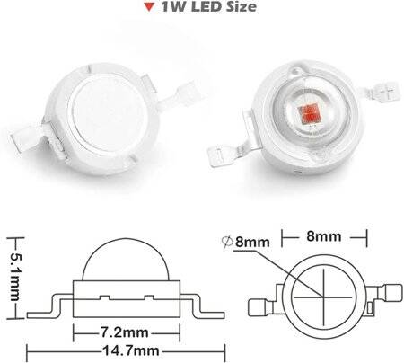 SMD 1W High Power LED Bulb Orange - 4