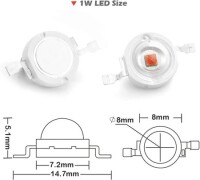 SMD 1W High Power LED Bulb Plant Red - 4