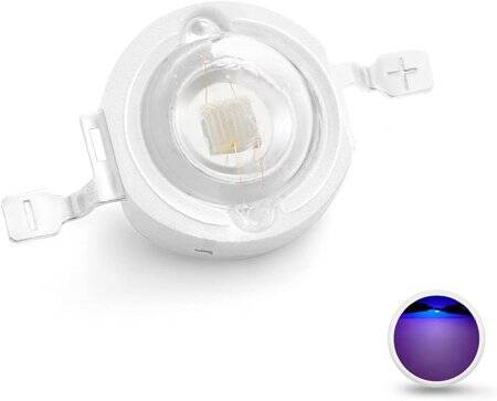 SMD 3W High Power LED Bulb 405-410nm Purple - 1