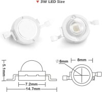 SMD 3W High Power LED Bulb 405-410nm Purple - 3