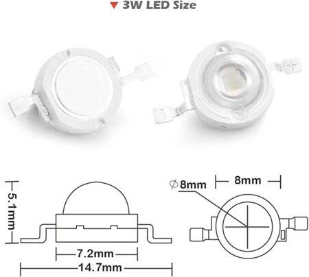 SMD 3W High Power LED Bulb Blue - 4