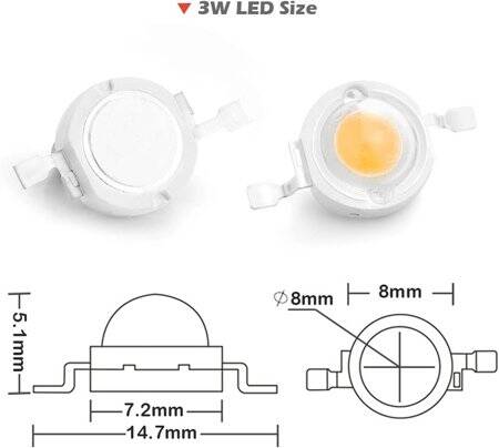 SMD 3W High Power LED Bulb Pink - 4