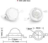 SMD 5W High Power LED Bulb Dual Chip Green - 4