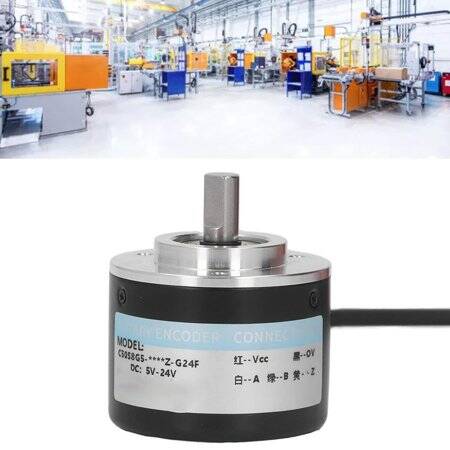 Solid Shaft D6mm DC5-24V 100 Pulses Incremental Photoelectric Rotary Encoder Push-Pull Output PNP F - 2