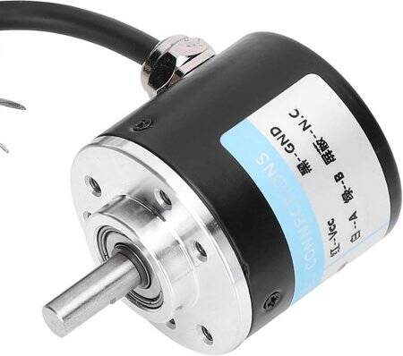 Solid Shaft D6mm DC5-24V 200 Pulses PNP Incremental Photoelectric Rotary Encoder - 1