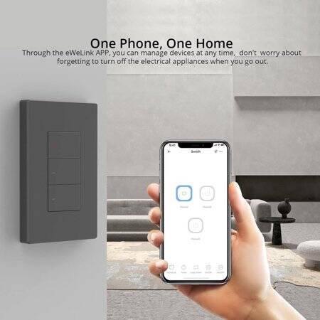 Sonoff M5-3C-120 Wifi Smart Wall Switch 120 Type 3 Gang US Standard - 3