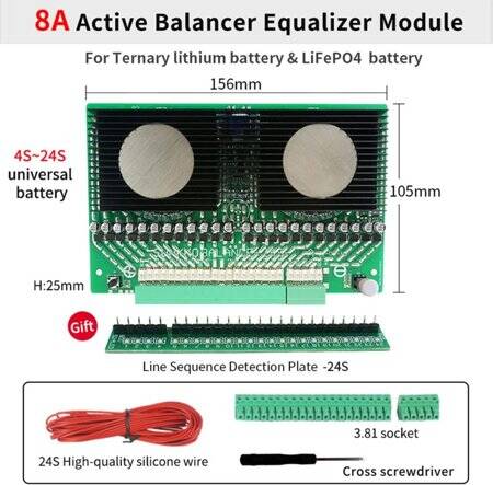 SUNKKO 4S-13S 8A Lifepo4 Lithium Battery Pack TransFormer Inverter Active Equalization Module - 3