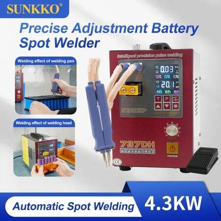 SUNKKO 737DH 4-3KW 18650 Battery Spot Welder With 70B Spot Welding Pen UK Plug 220V - 3