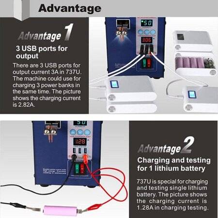 SUNKKO 737U 18650 Lithium Battery Spot Welding Machine AU Plug 220V - 4