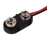 T Type 9V Battery Clips Connector Buckle With 15CM Black And Red Cable - 2